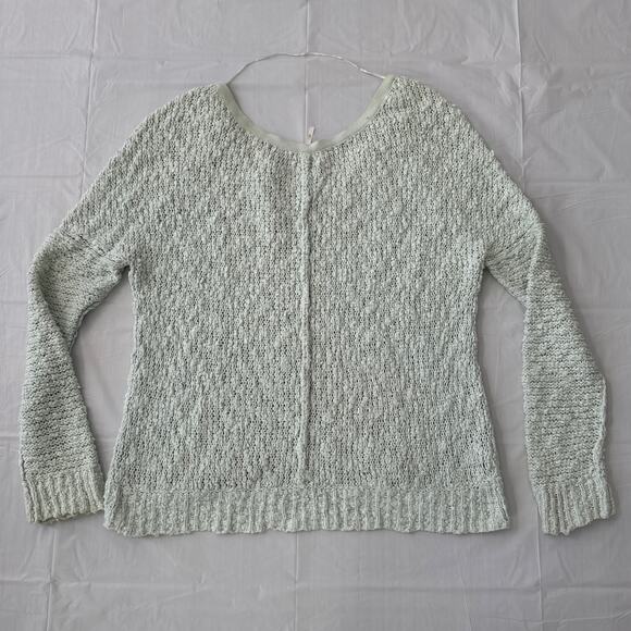Free People mint green song bird textured oversized boucle sweater size small - Picture 12 of 13